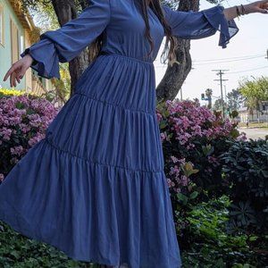 long Renaissance blue dress